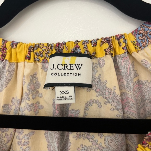 J Crew Collection tie-neck cotton poplin top in Ratti golden paisley Blouse - Picture 5 of 7